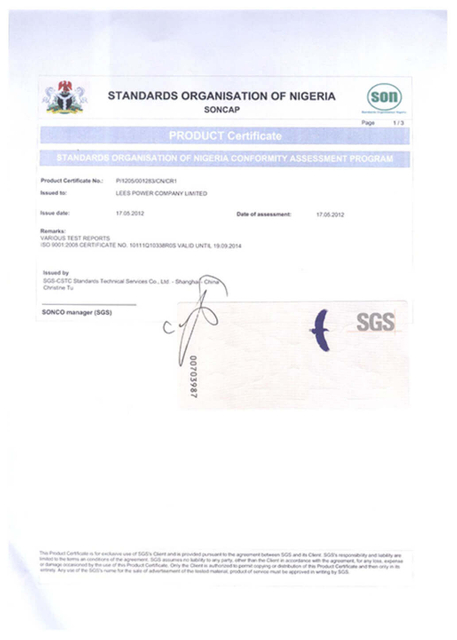 Certificado de Producto LEES